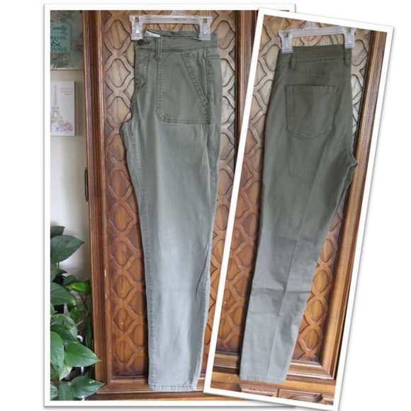 MUDD High-Rise Skinny Utility Pant - Army Green, Size 9 - Picture 15 of 16